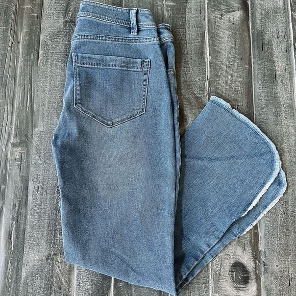 J.Jill Denim High Rise Cropped Fringe Hem Jeans 2 - Picture 4 of 4